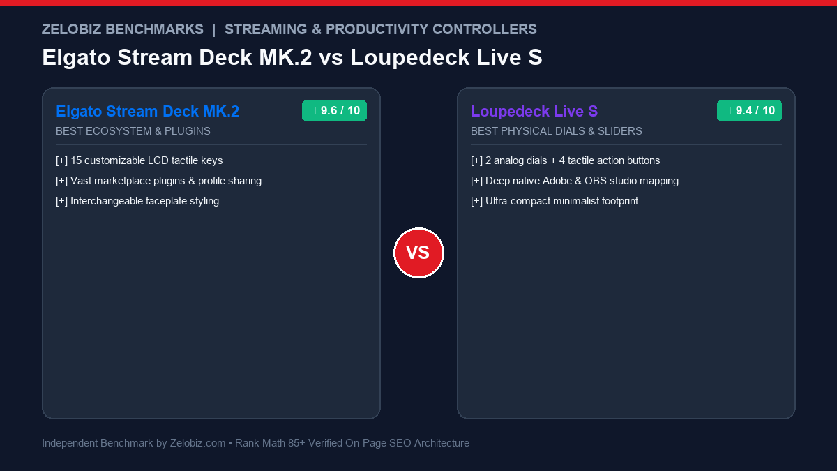 elgato stream deck mk2 vs loupedeck live s 2026 comparison infographic pro