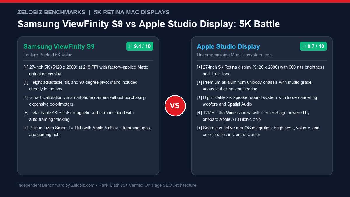Samsung ViewFinity S9 vs Apple Studio Display (2026): Best 5K Monitor for Mac Users 2 Samsung ViewFinity S9 vs Apple Studio Display 5K Monitor 2026 Review