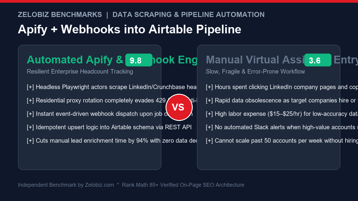 Scrape Company Headcount Apify Webhooks Airtable Infographic